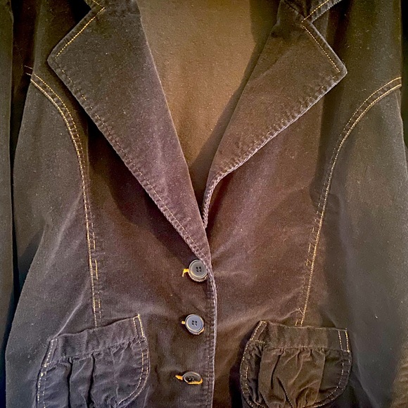 Tulle Black Corduroy Jacket/Coat. Plus size. Great condition. - Picture 3 of 11